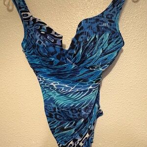 Blue Patterned Swimsuit